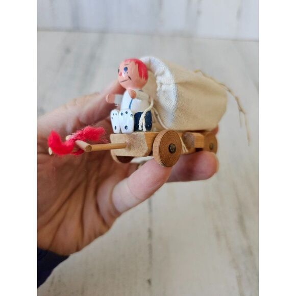 Wooden stagecoach wagon vintage ornament Xmas tree unique - Picture 4 of 7